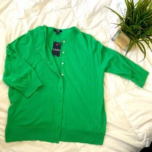 Chaps 3/4 sleeve lightweight button cardigan